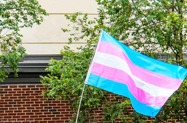 Trans Flag flying