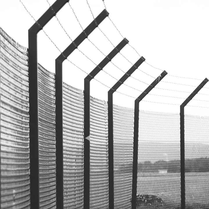 jail fence with barbed wire